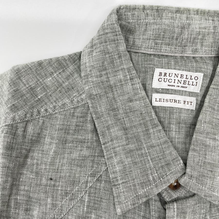 BRUNELLO CUCINELLI ブルネロクチネリ グレー リネン100 ショート