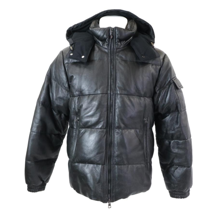 MONCLER モンクレール ダウンジャケット 茶タグ MONCLER（モンクレール） 茶タグ レザー フーデッド ダウン ジャケット