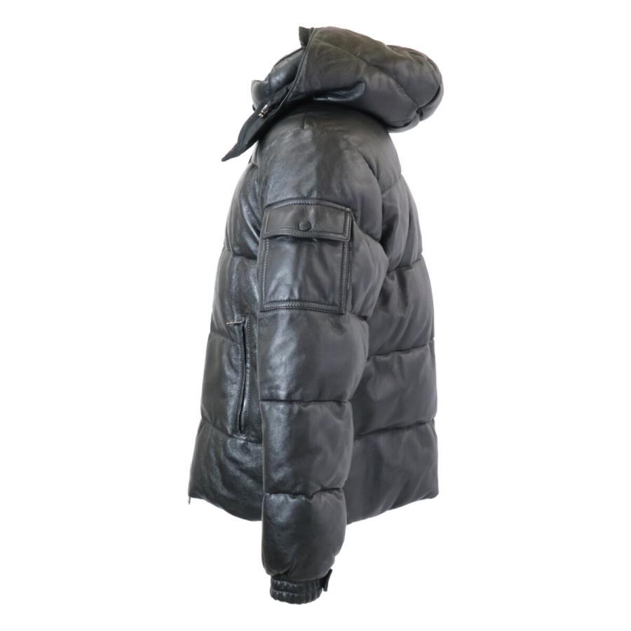 MONCLER（モンクレール） 茶タグ レザー フーデッド ダウン ジャケット