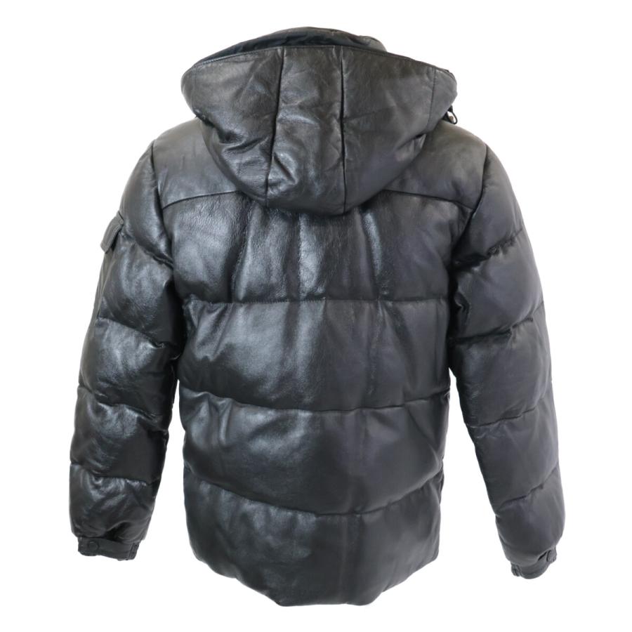 茶*ー様 moncler ダウンジャケット MONCLER（モンクレール） 茶タグ レザー フーデッド ダウン ジャケット