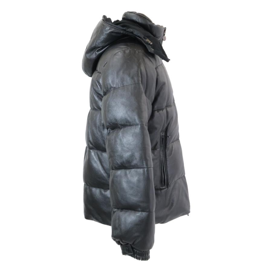 MONCLER（モンクレール） 茶タグ レザー フーデッド ダウン ジャケット
