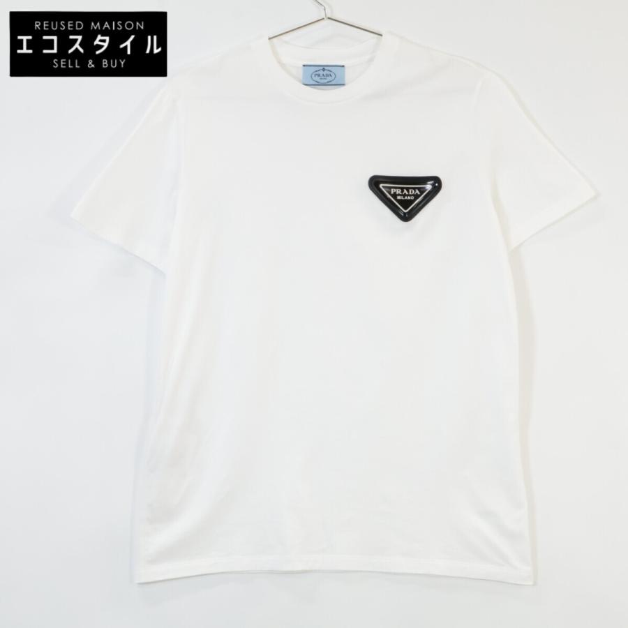 PRADA（プラダ） 35838 20年 ホワイト ラバートライアングルロゴ T