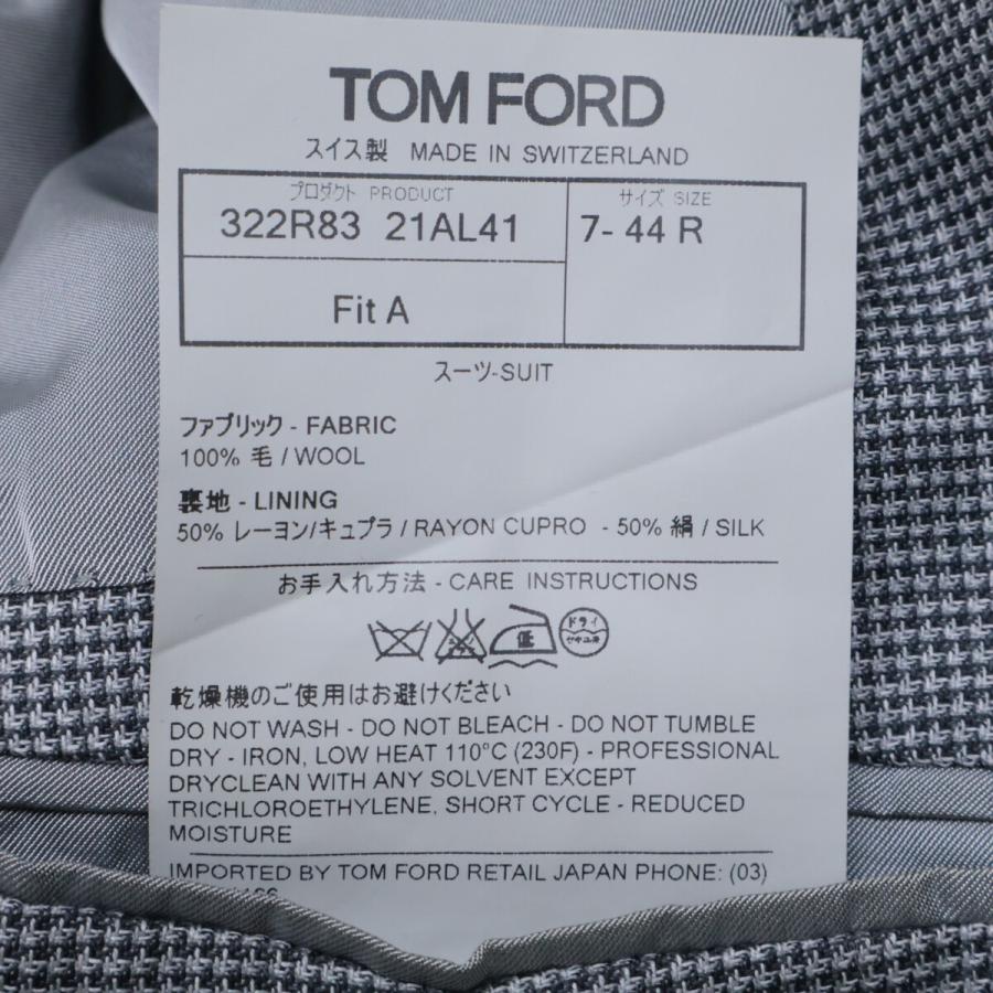 トムフォード TOMFORD　サイズ:44 ピークドラペルチェック柄2B TOM FORD（トムフォード） 21AL41 322R83 グレンチェック ウール