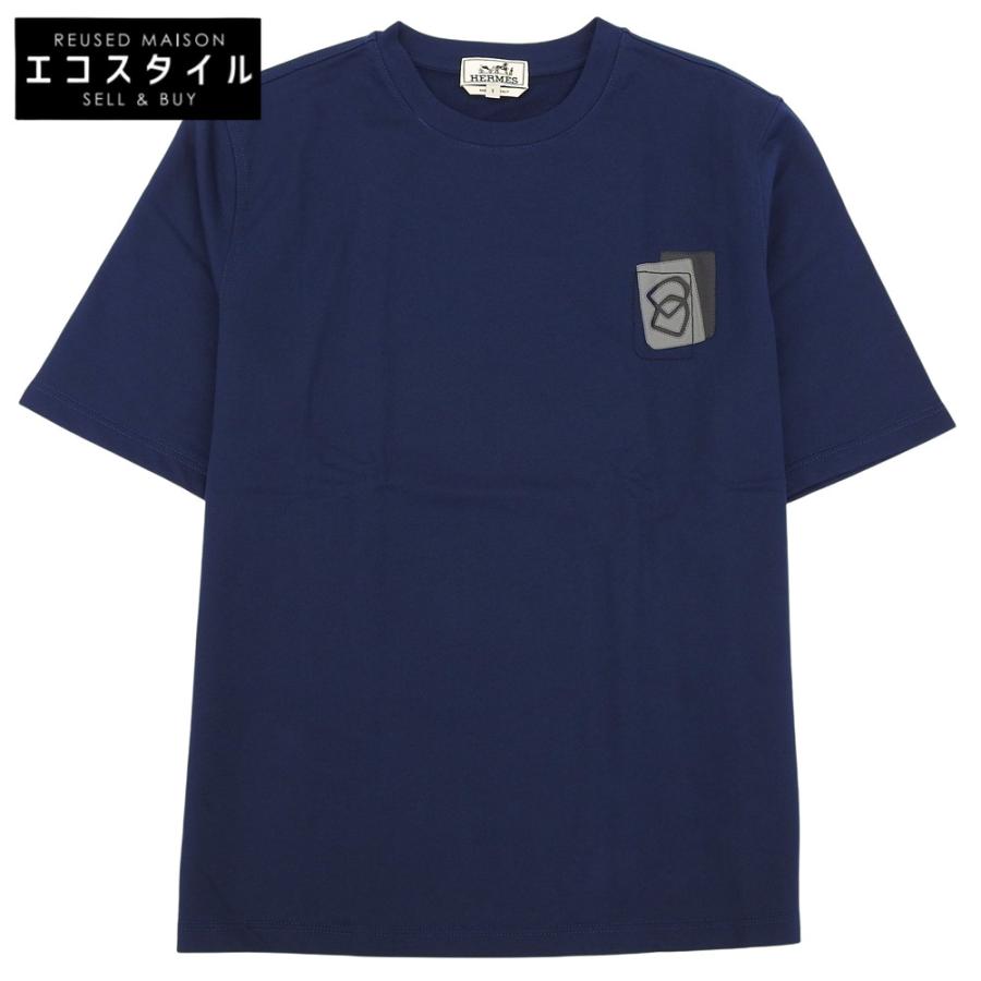 新品同様 HERMES エルメス 半袖 ショートスリーブ ミニレザーパッチ T