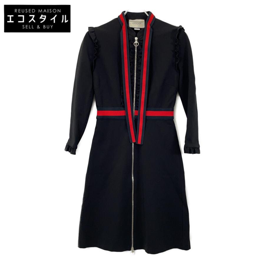 GUCCI（グッチ） 457032 ブラック フロントZIP シェリーボウタイ