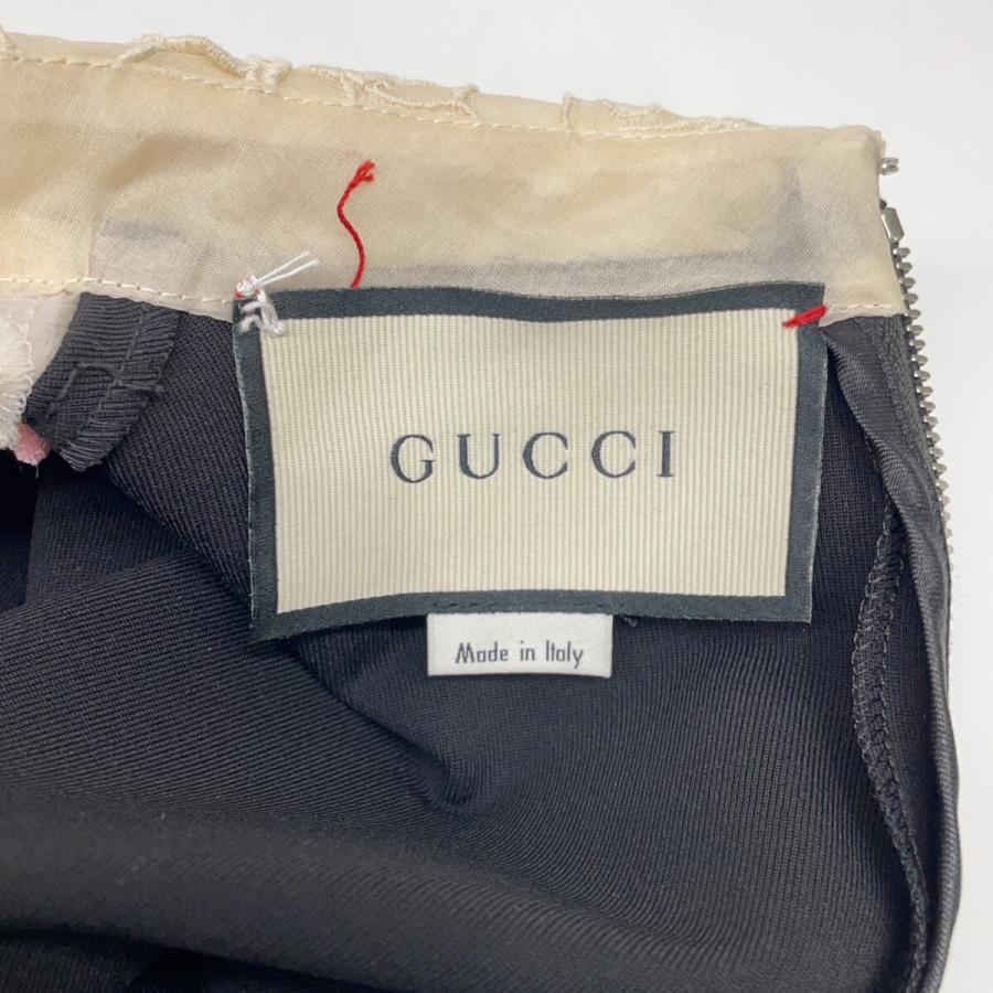 GUCCI（グッチ） 467502 ブラック×ピンク エンブロイダリーレース