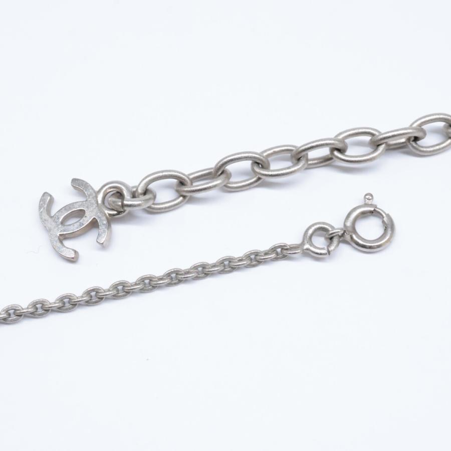 CHANEL スクエア ネックレス ココマーク カメリア シルバー CHANEL（シャネル） 98A ホワイトシェル ココマーク カメリアモチーフ