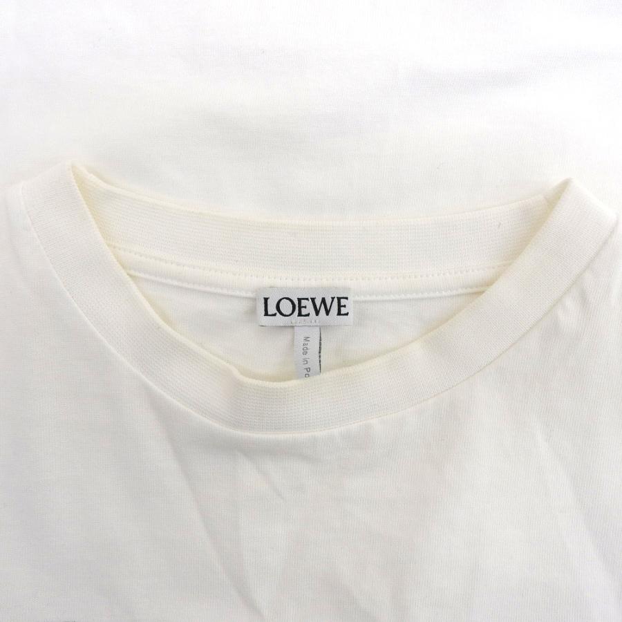 美品 ロエベ 白アナグラム刺繍 クロップドTシャツ オーバーサイズ XS