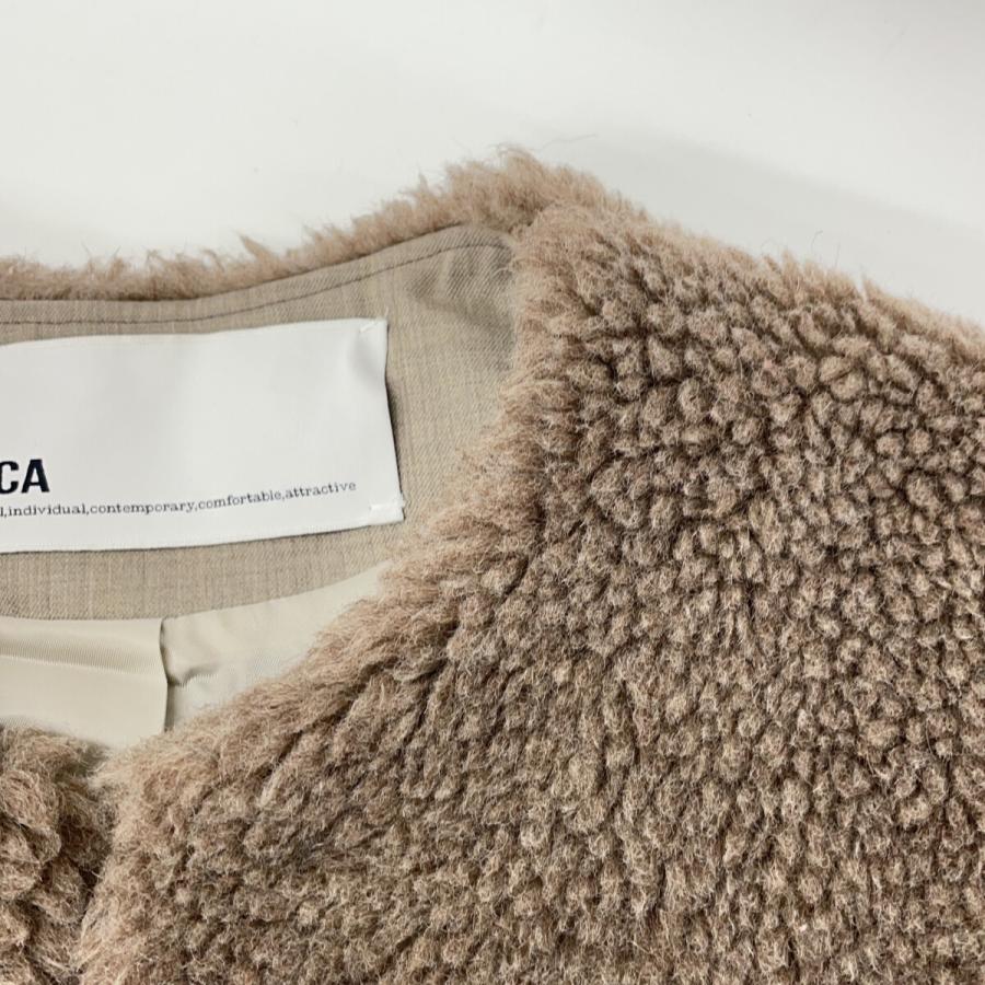 TICCA ティッカ モカ ウールファーショートコート ベージュ F コート 