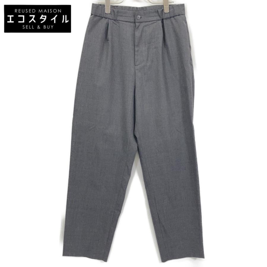 ATON エイトン 23年製 PRAGSM0700 グレー テーパードイージーパンツ 4