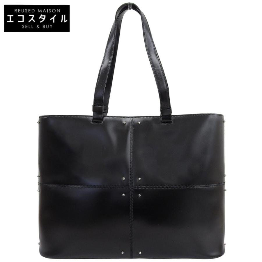 TOD'S トッズ カーフレザー スタッズ ステッチ ハンドバッグ トート