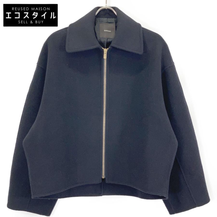 anuans アニュアンス ブラック リバーウールショートコート F コート