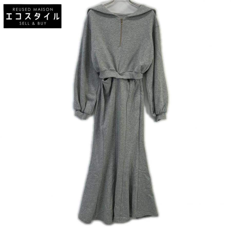Her lip to ハーリップトゥ 1251105016 グレー Half Zip Sweat Dress
