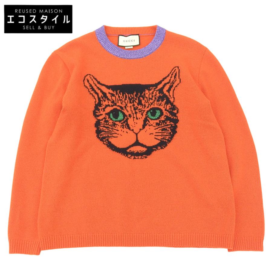 GUCCI グッチ  ミスティックキャット セーター ニット トップス レディース オレンジ L 503897 L GUCCI（グッチ） ミスティックキャット セーター ニット トップス