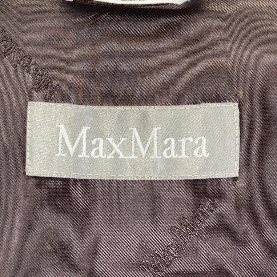 Max Mara マックスマーラ 1600015 ブラウン ウール100 ベルト付きセミダブルロングコート ブラウン 36 コート ウール レディース 中古_4