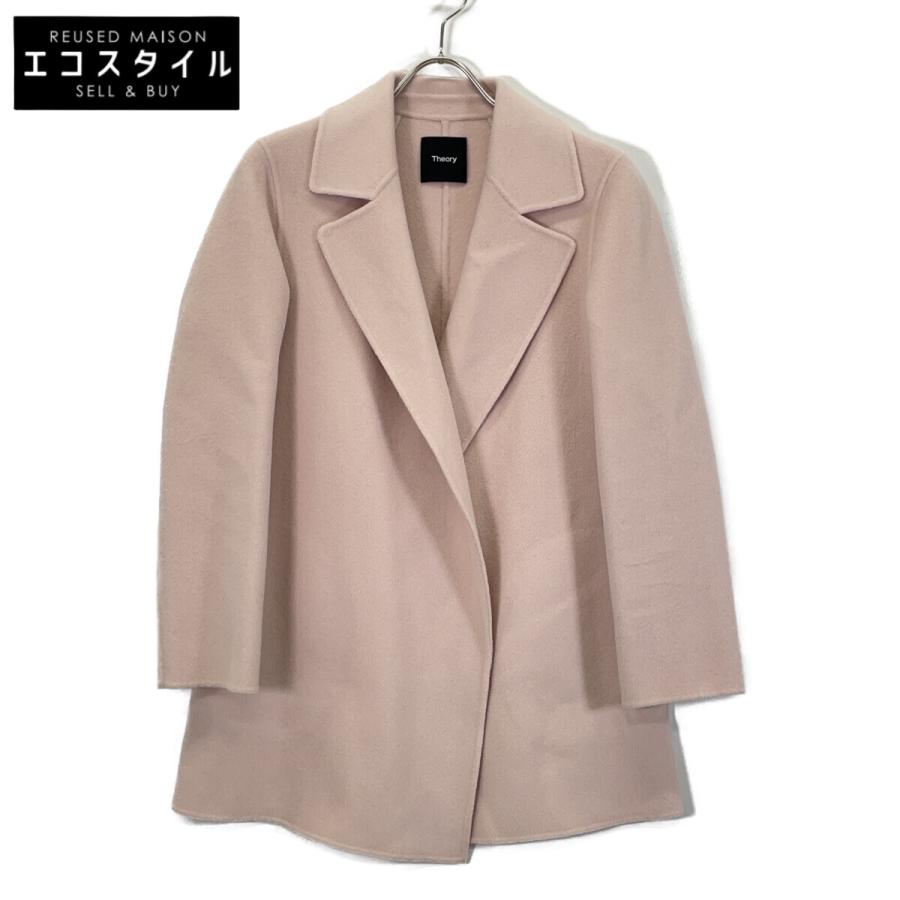 セオリー　theory カシミヤ混　ダブルフェイス　ロングコート　ピンクベージュ theory（セオリー） 22AW 01-2409602 ピンク ウール×カシミヤ LUXE NEW
