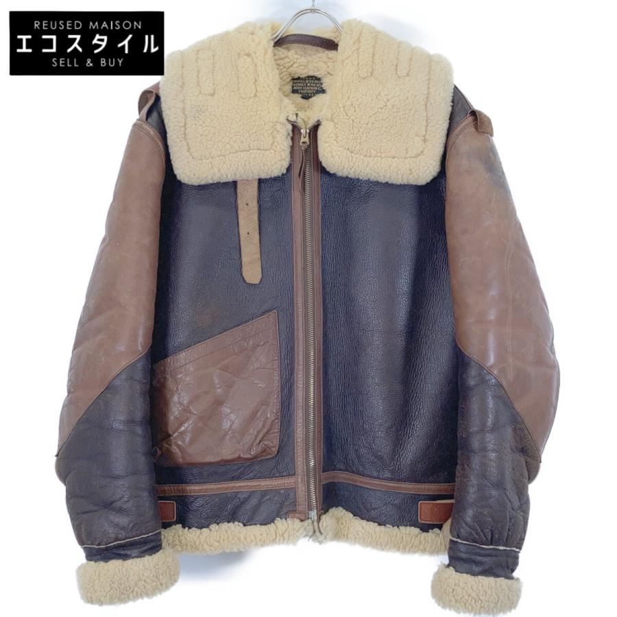 AEROLEATHER エアロレザー ブラウン B-3 ムートン フライトジャケット