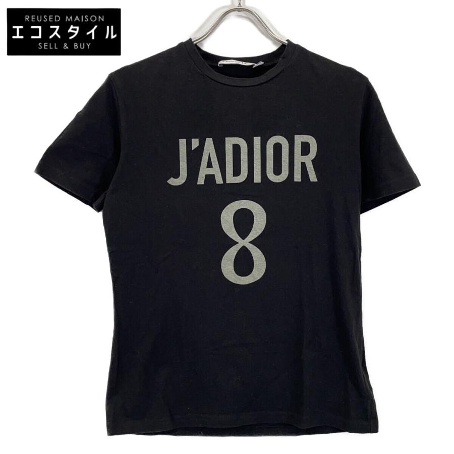 Christian Dior クリスチャンディオール J'ADIOR 8 ロゴプリント リネンクルーネック半袖Tシャツ 213T03TC001 ブラック レディース 正規 Christian Diorクリスチャンディオール 213T03TC001 J'ADIOR8