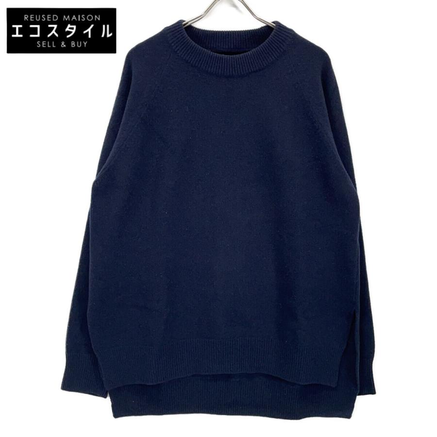JIL SANDER Vネック サマーウールニット 44 ネイビー