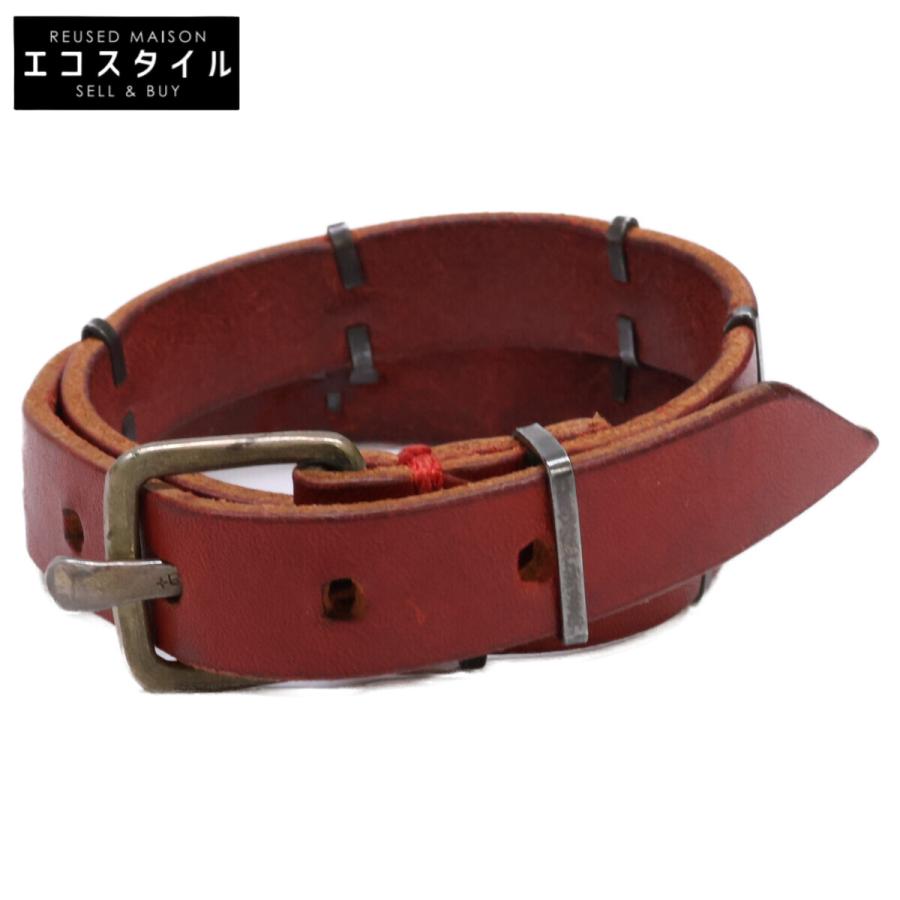 美品 m.a+ エムエークロス バックルデザイン レザー ブレスレット