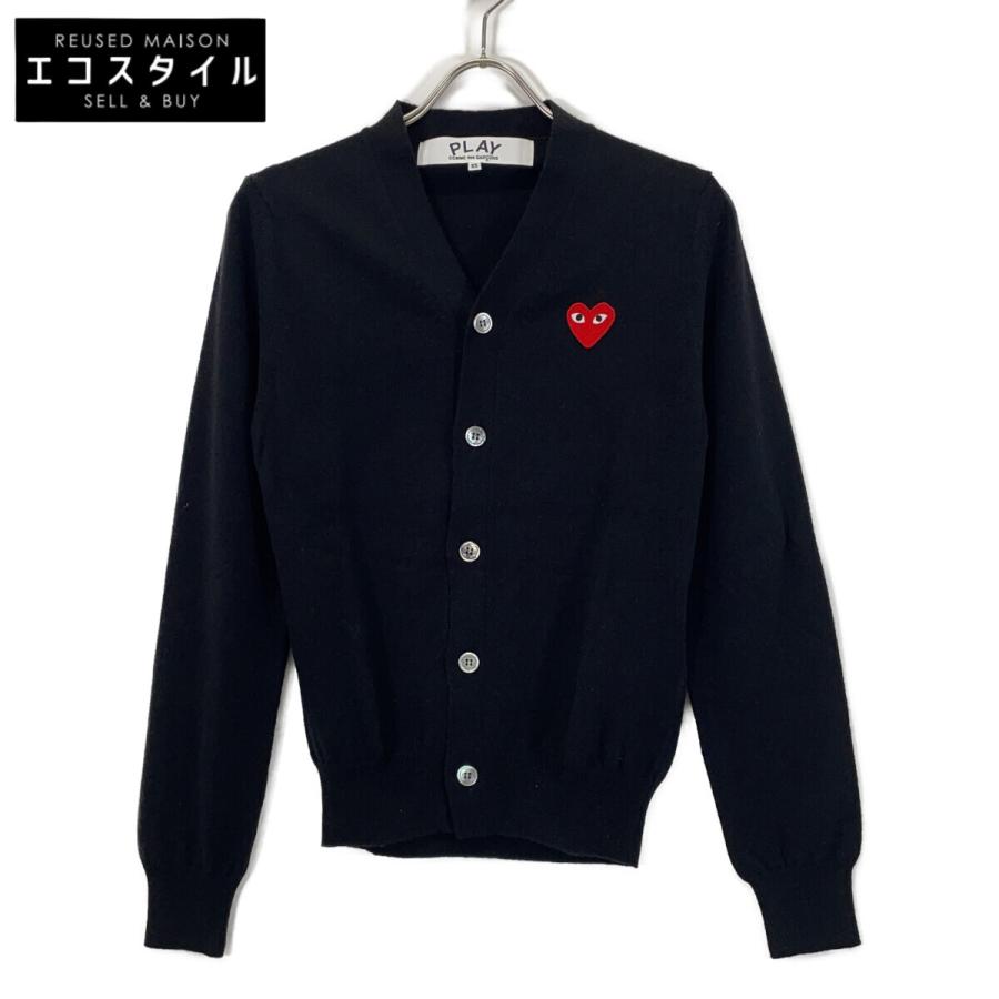 【新品未使用】コムデギャルソン AD2024/5 ラウンドネックカーディガン PLAYCOMMEdesGARCONS プレイコムデギャルソン AD2024 AX-N008 ブラック