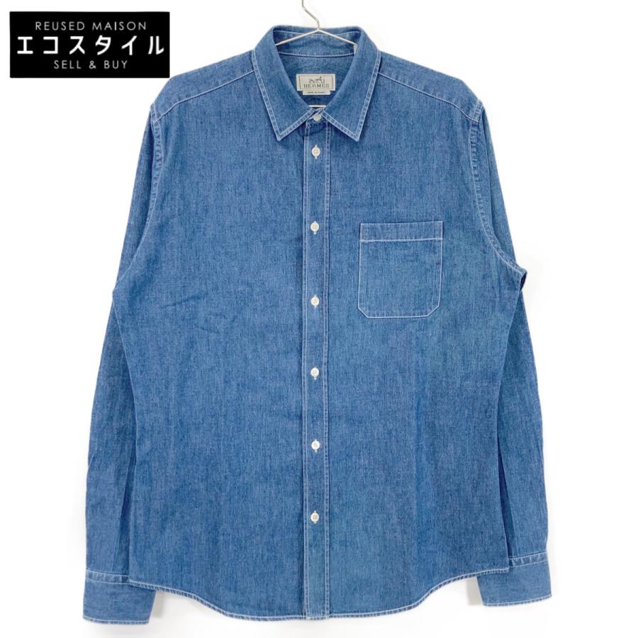 HERMES エルメス 21AW 12-5612 インディゴ コットン セリエカフス