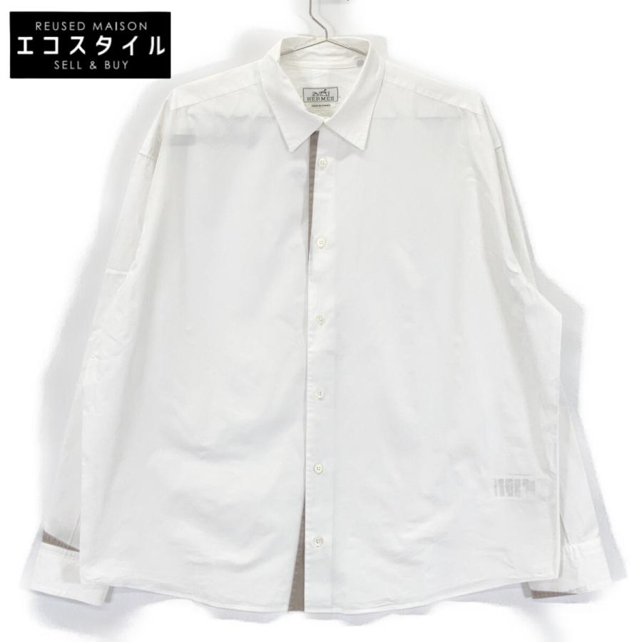 HERMES エルメス 21AW 12-5607 ホワイト×グレー コットン セリエカフス