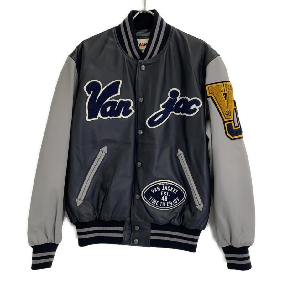 VAN JACKET ヴァンジャケット JK-12905 ブラック×グレー ラムスキン