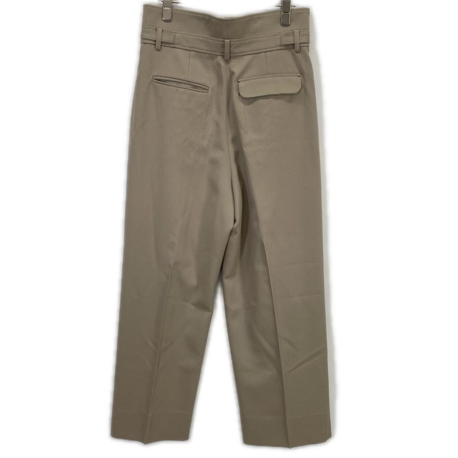deres デレス DER23AW-PT-003 ベージュ ウール ハイウエスト 2タックワイドパンツ ベージュ 2 ボトムス ウール レディース 中古_2