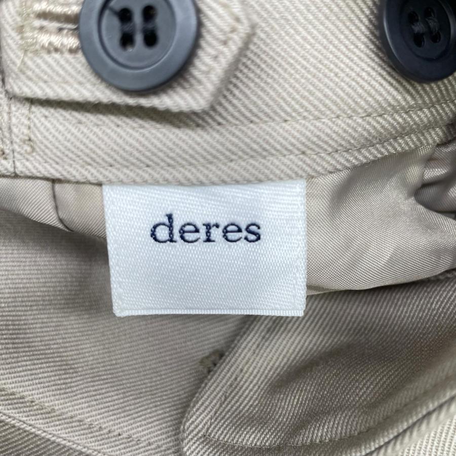 deres デレス DER23AW-PT-003 ベージュ ウール ハイウエスト 2タックワイドパンツ ベージュ 2 ボトムス ウール レディース 中古_3