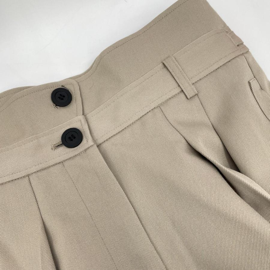 deres デレス DER23AW-PT-003 ベージュ ウール ハイウエスト 2タックワイドパンツ ベージュ 2 ボトムス ウール レディース 中古_5
