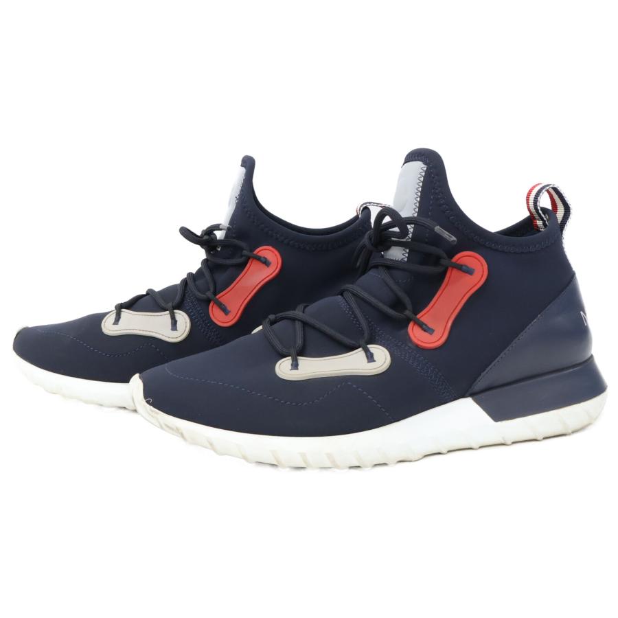 モンクレール エミリアン レザー ファブリック スニーカー美品　37 MONCLER（モンクレール） ネイビー Emilien エミリアン スニーカー