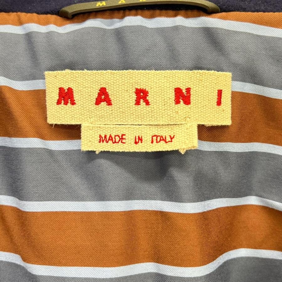 MARNI（マルニ） 23年製 パープル ウール ステンカラーコート ネイビー