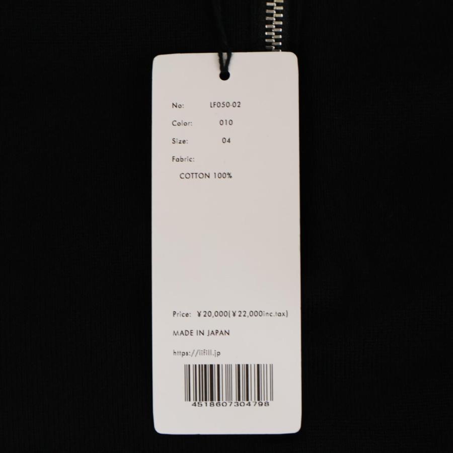 LIFiLL リフィル LF050-02 ブラック COTTONY SWEAT HALF ZIP HOODIE スウェットハーフジップフーディ ブラック 04 トップス コットン メンズ 中古_7