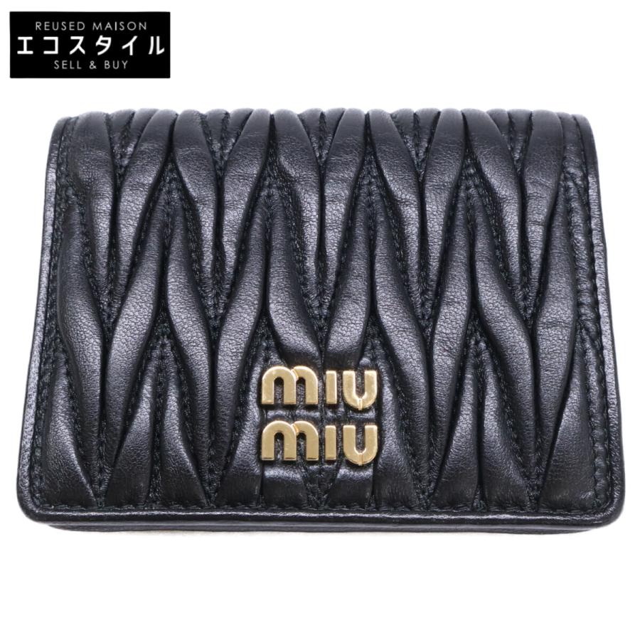 「新品未使用」MIU MIU ミュウミュウ マテラッセ レザー 折り財布 miu miu（ミュウミュウ） 三つ折り財布 マテラッセ レザー ピンク