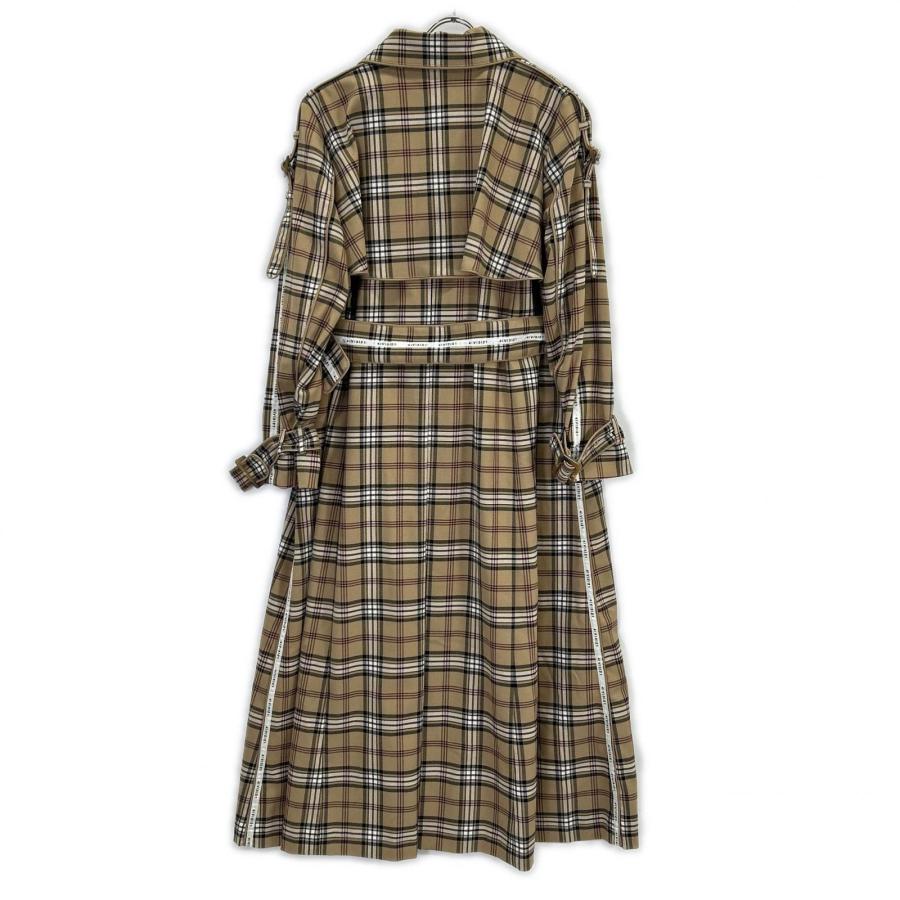 AMERI アメリ 01920740550 ベージュ PASS CODE CHECK COAT チェックロングコート ベージュ S コート レディース 中古_2