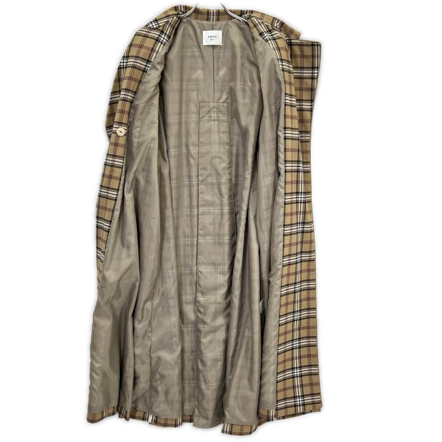 AMERI アメリ 01920740550 ベージュ PASS CODE CHECK COAT チェックロングコート ベージュ S コート レディース 中古_3
