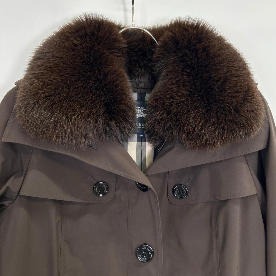 ✨高級✨Burberry London コート　フォックスファー　シャドーホース BURBERRY LONDON バーバリーロンドン B1A23-661-58 フォックスファー