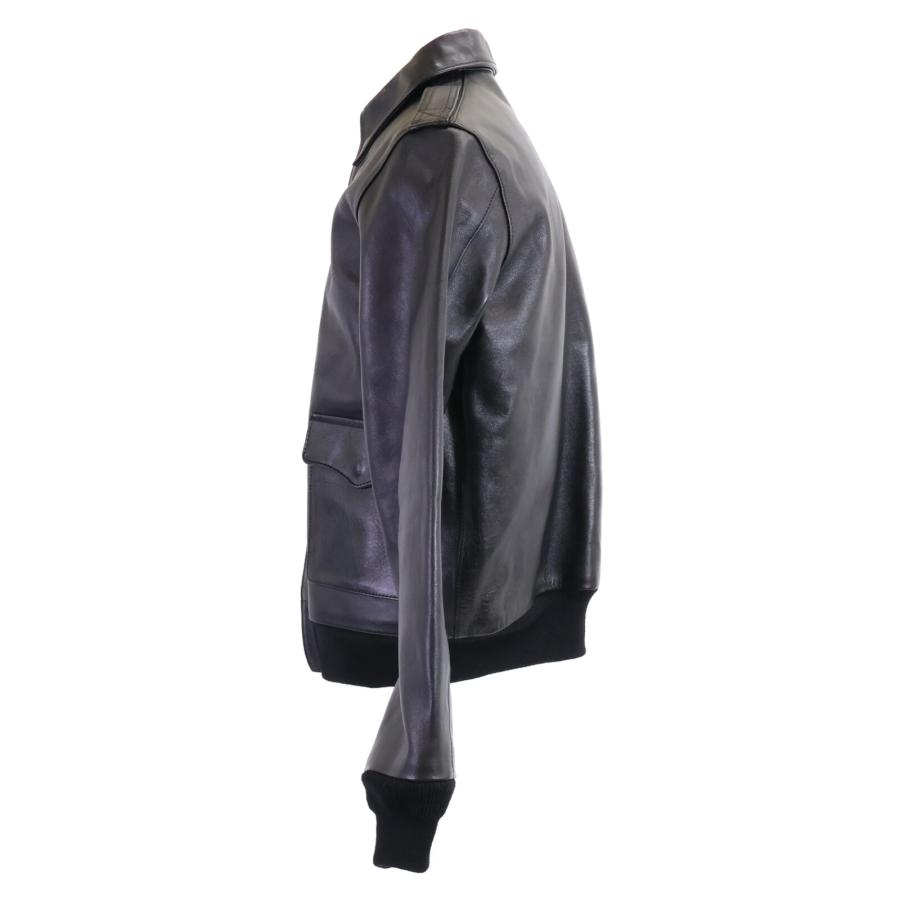 美品 Y'2 LEATHER ワイツーレザー ブラック TYPE A-2 ECO HORSE PIGMENT 1.3mm FLIGHT JACKET 40 メンズの画像