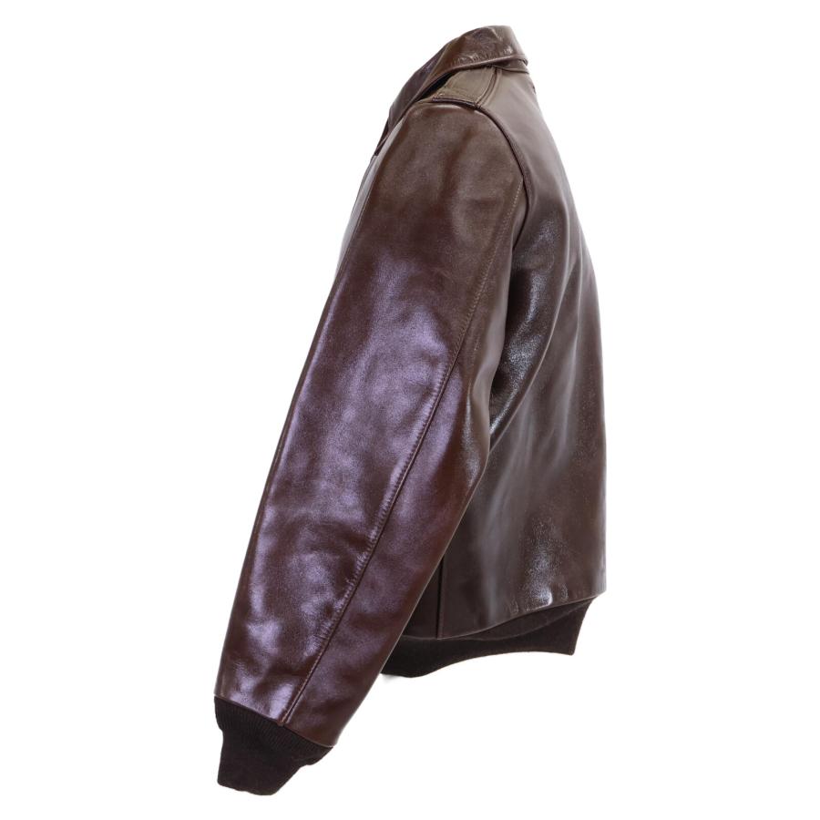 美品 Y'2 LEATHER ワイツーレザー ブラウン TYPE A-2 PULL UP HORSE FLIGHT JACKET 40 メンズの画像