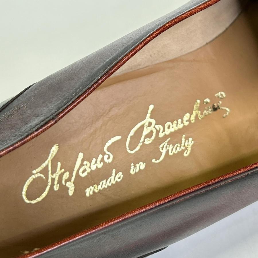 新品同様/ Stefano Branchini ステファノブランキーニ レザー タッセルローファー 8 1/2 ダークブラウン メンズ_7