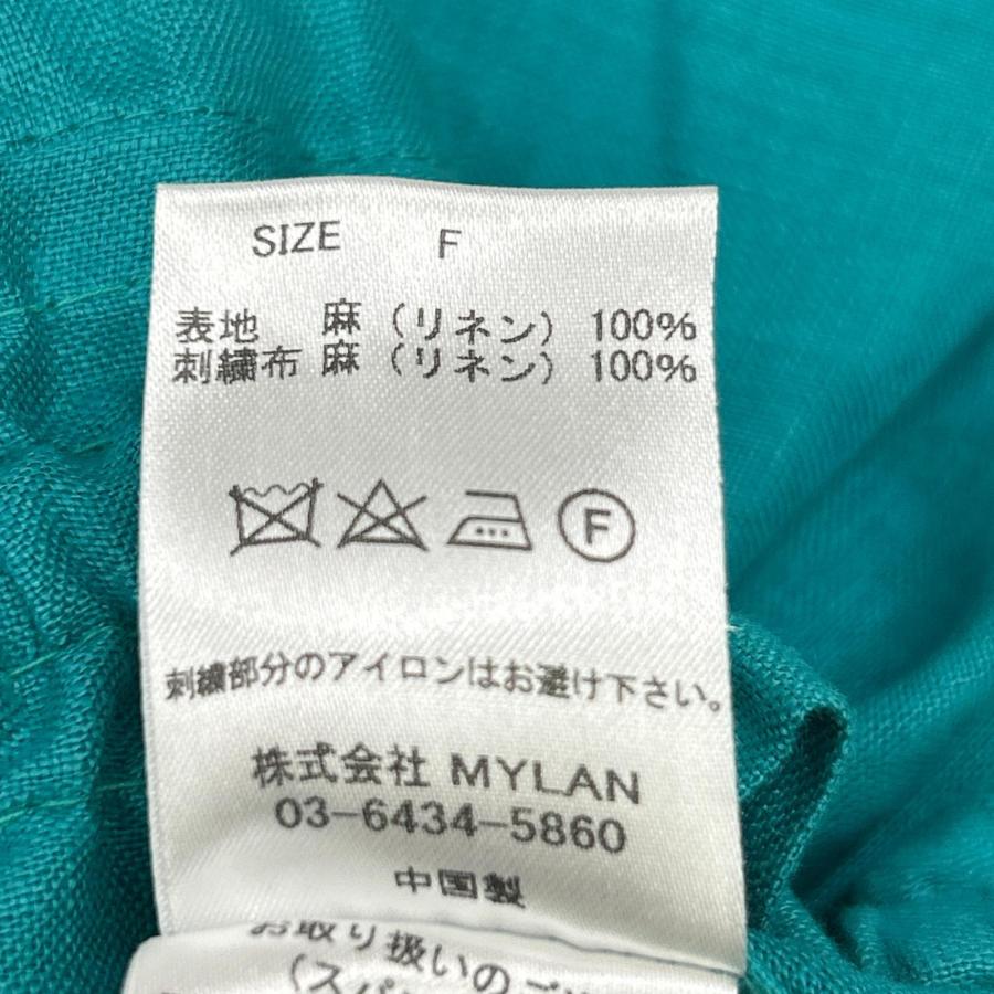 MYLAN マイラン MY20SS-PT003 ターコイズブルー×ピンク リネン Tape Embroidery Pants　F レディース_4