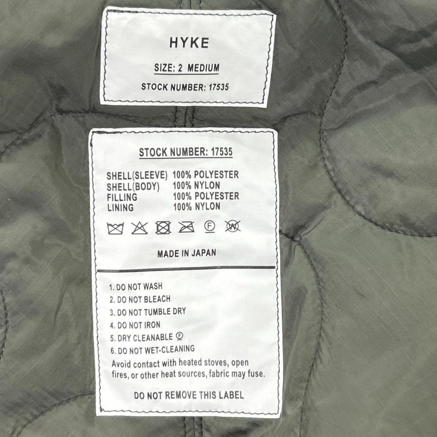HYKE ハイク 25AW 252-17535 カーキ ナイロンツイル FAUX SHEARLING