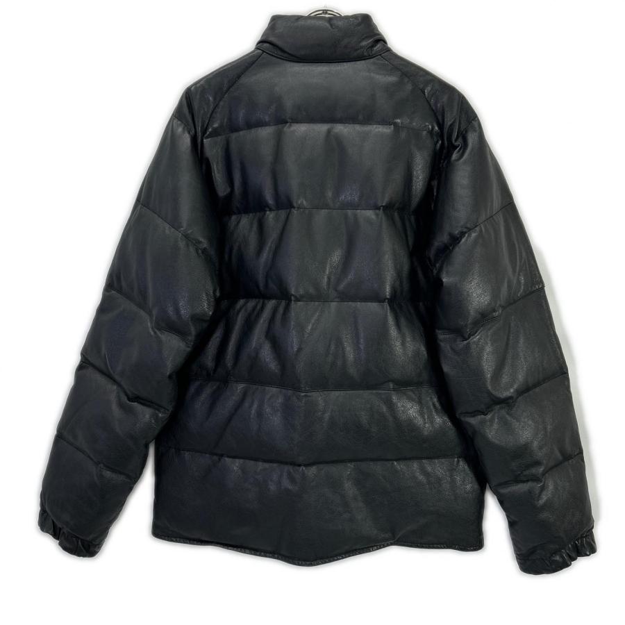A BATHING APE アベイシングエイプ ブラック peel slowly and see カウハイド レザーダウンジャケット ブラック L ジャケット レザー メンズ 中古の画像