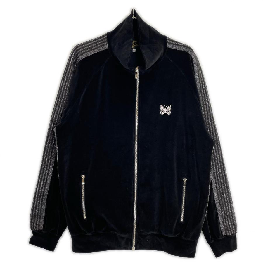 Needles ブラック ジップアップジャケット XL Needles - Puff Sleeve Track Jacket - Charcoal - Poly Smooth