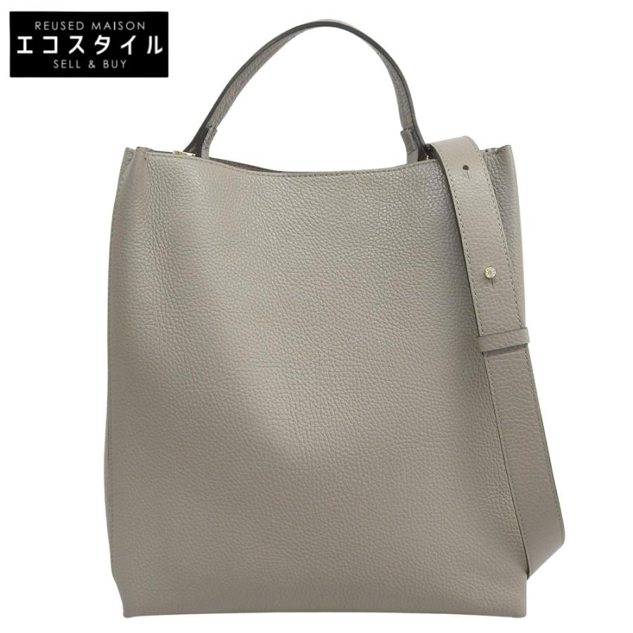 LORISTELLA レザートートバッグ ライトグレー LORISTELLA ロリステッラ レザー 2WAY トートバッグ レディース グレー