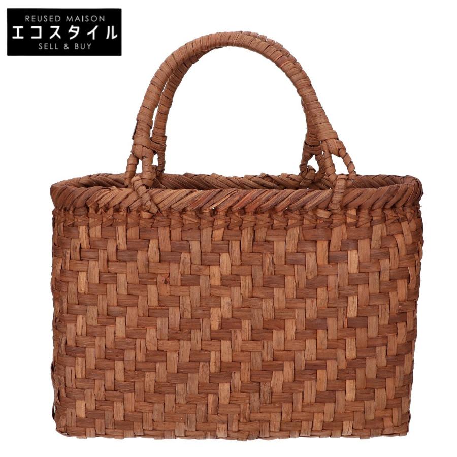 【山葡萄】網代編みトートバッグ 美品/ 山葡萄 やまぶどう 網代編み かごバッグ トートバッグ ブラウン