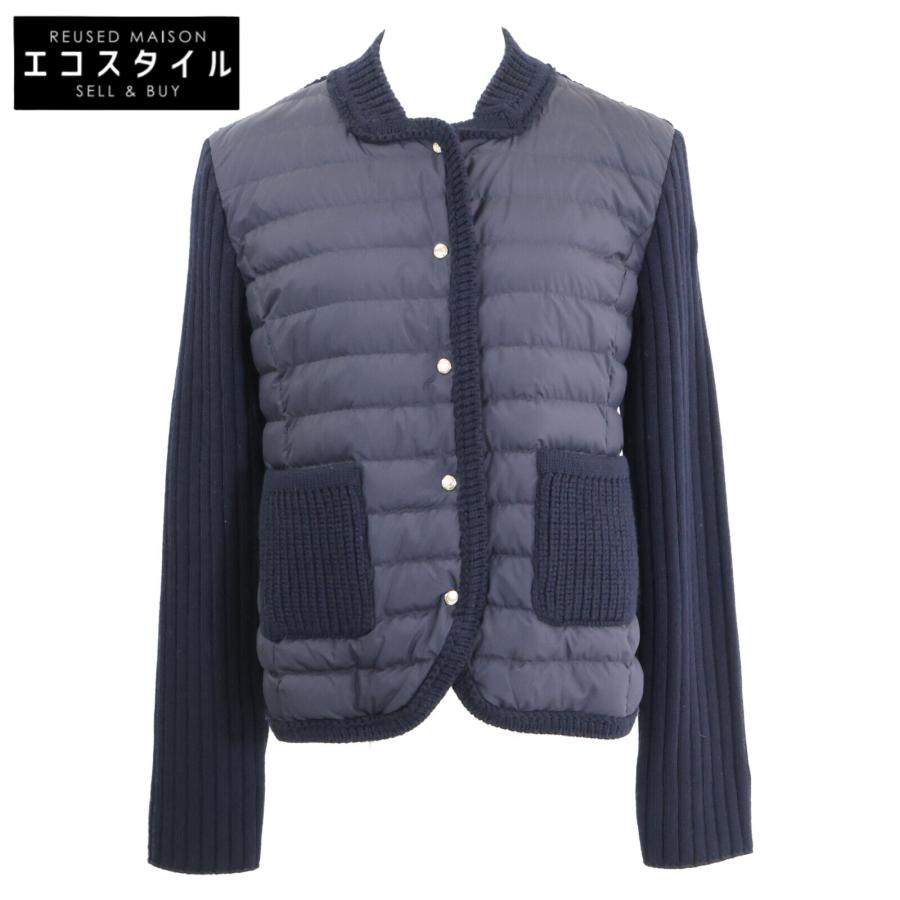 モンクレール Maglia カーディガン ダウン 切替 レディース ネイビー MONCLER モンクレールMAGLIA マグリア カーディガンダウンジャケット