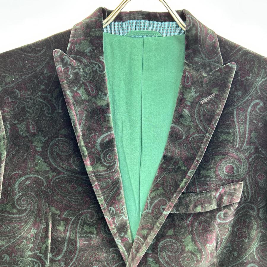 ETRO（エトロ） ブラック ベロア ペイズリー柄 テーラードジャケット