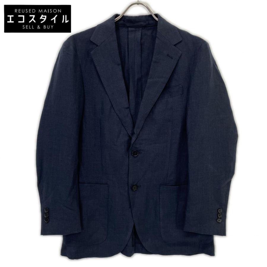 UNITED ARROWS ユナイテッドアローズ 1122-110-6396 25年製 ネイビー リネン100 2B ジャケット 44 UNITED ARROWS（ユナイテッドアローズ） 1122-110-6396 25年製